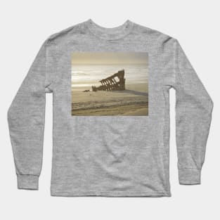 Misty Sunset Shipwreck - Oregon Coast Long Sleeve T-Shirt